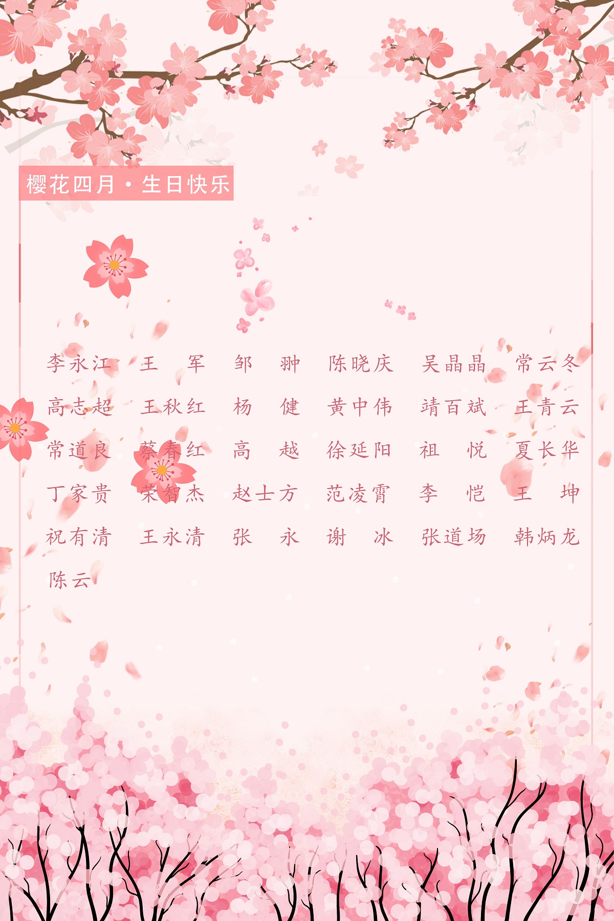 【生日祝福】恭祝04月生日的員工生日快樂！